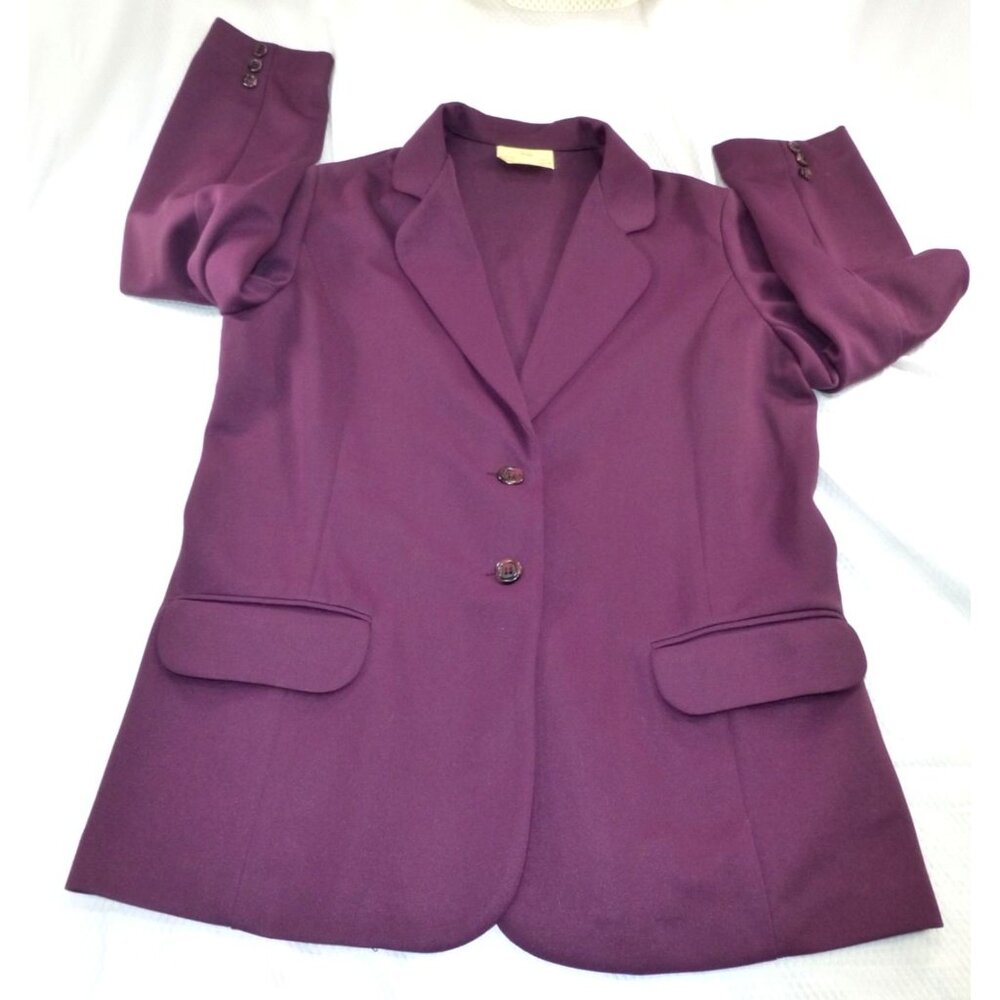 Vintage Sears Purple Polyester Blazer Womens Classic‎ Professional Jacket